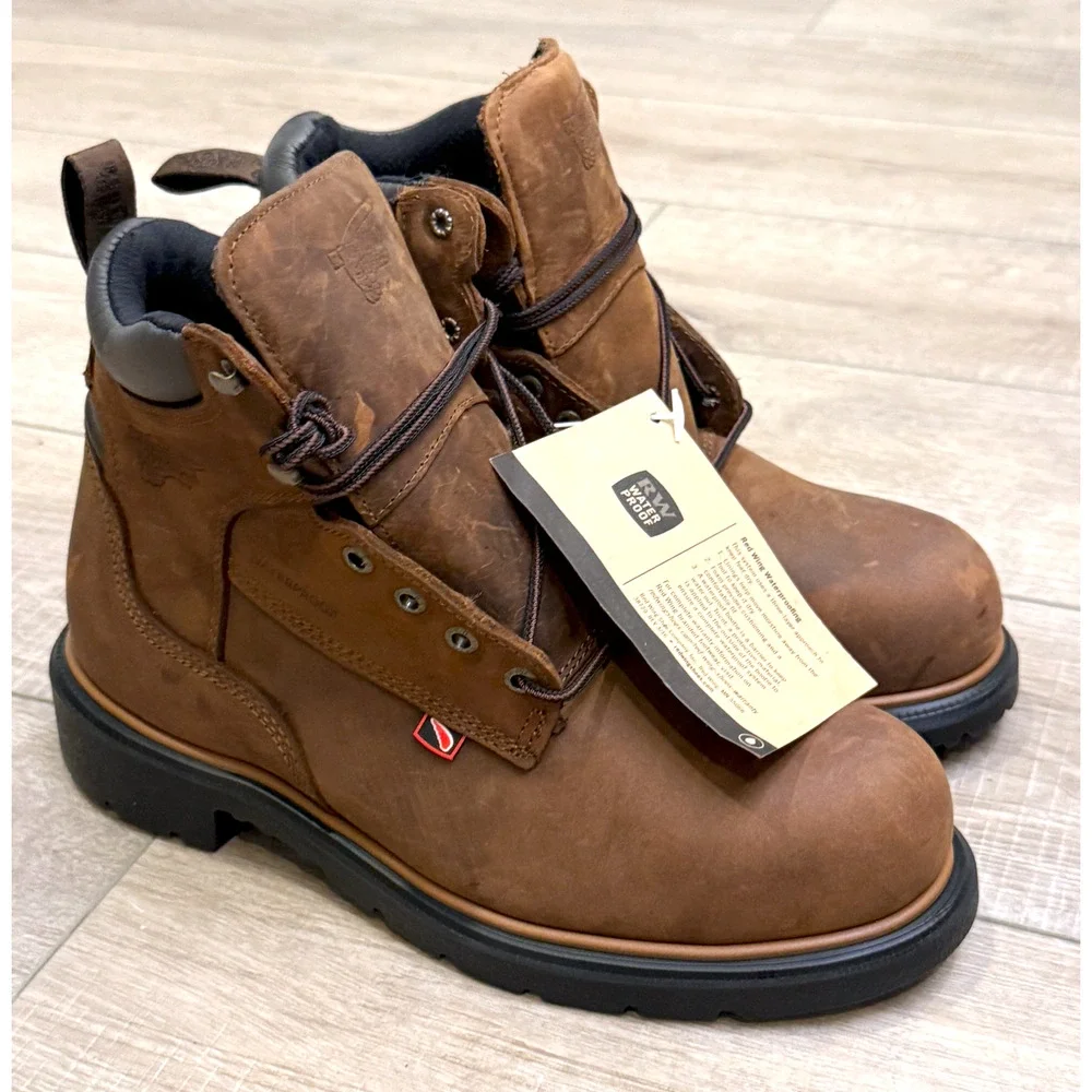 RED WING 4215 DYNAFORCE 6-INCH WATERPROOF SAFETY STEEL TOE WORK BOOTS SZ 9 D